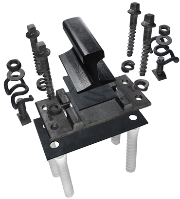 Rail fastening system components